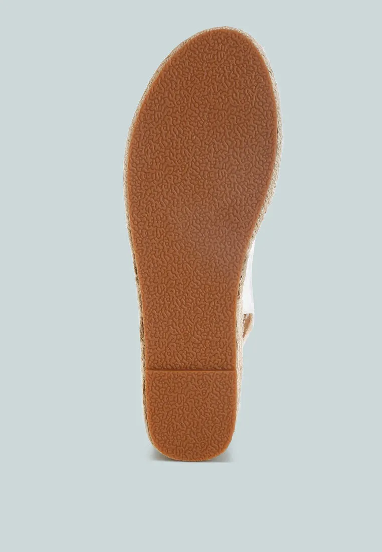 Yarael Croco Peep Toe Wedges