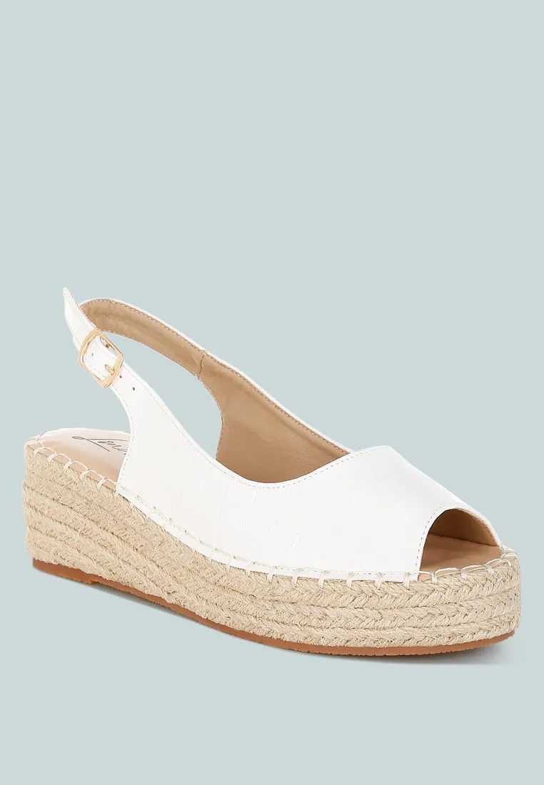 Yarael Croco Peep Toe Wedges