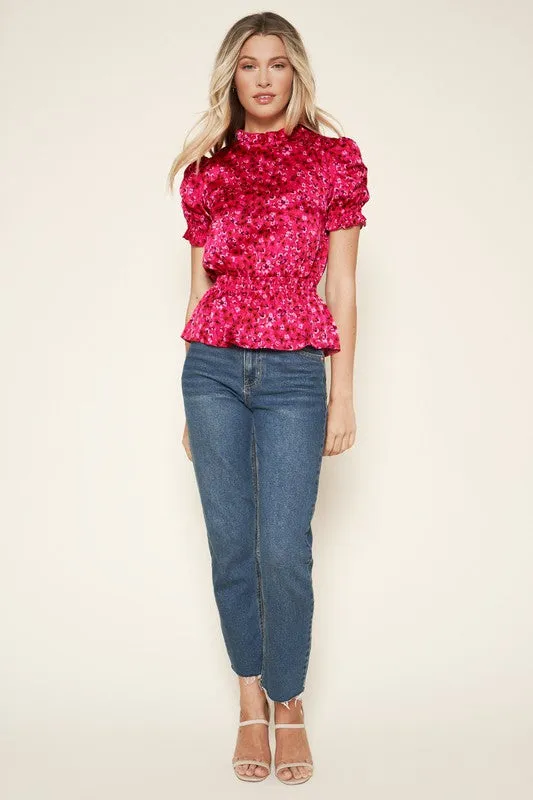 Zoya Floral Puff Sleeve Top